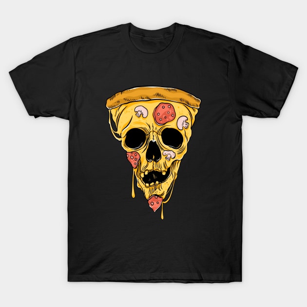 Pizza skull. Half Human Half Pizza T-Shirt by OccultOmaStore